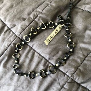 Guess Leatherette and Rhinestone Wrap Bracelet